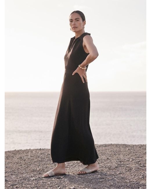 Mint Velvet Black Knit Midi Dress