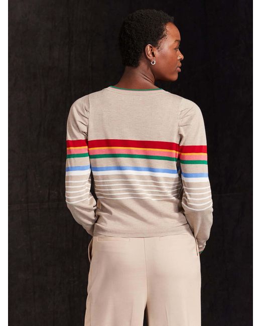 Next White Langarm-Strickpullover Mit Rundhalsausschnitt Und Mustermittel