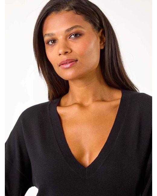 Roman Blue Boyfriend Stripe V-Neck Knit Jumper