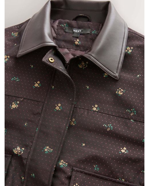Next Brown Chocolate Ditsy Bomber Jacket