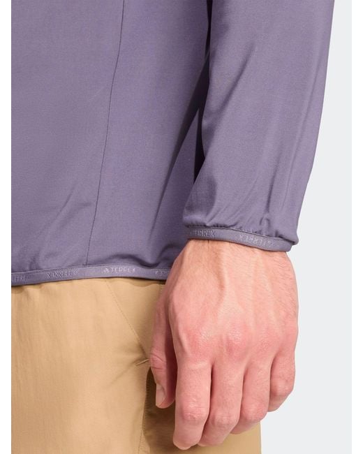 Adidas Originals Purple Adidas Terrex Multi Climawarm Half-Zip Tech Fleece Jacket for men