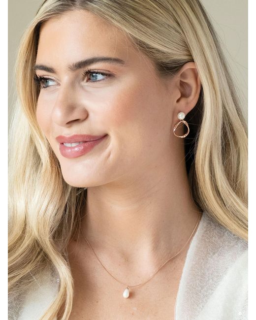 Ivory & Co. Metallic Turin Designer Pearl Earrings