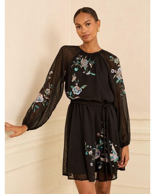 sachin and babi light blue dress Little Black Embroidered Short Sleeve Dress For Formal Weddings #ZL8016