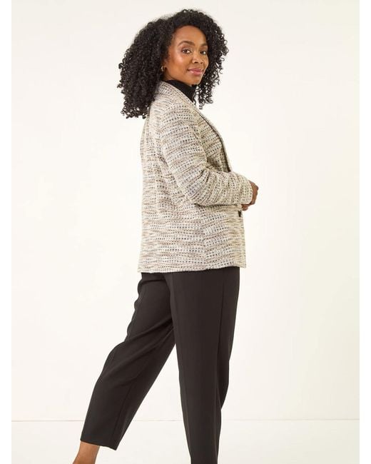 Roman Black Petite Collared Boucle Jacket