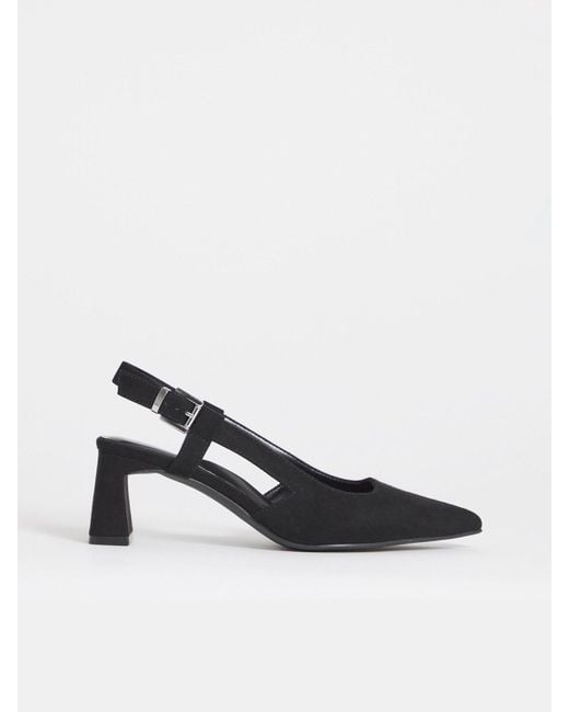 Simply Be White Pointed Toe Slingback With Statement Heels