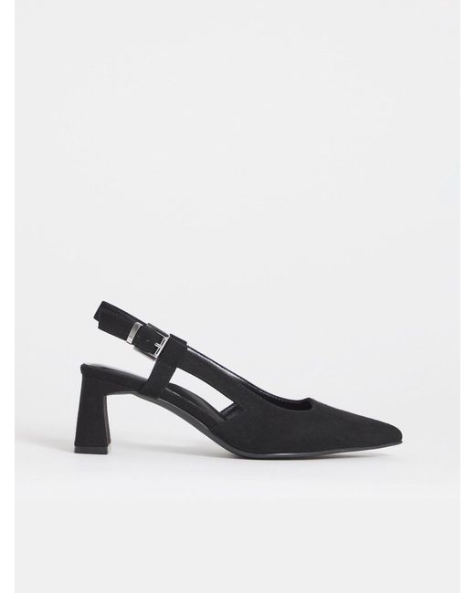 Simply Be Natural Wide Fit Pointed Toe Slingback With Statement Heels