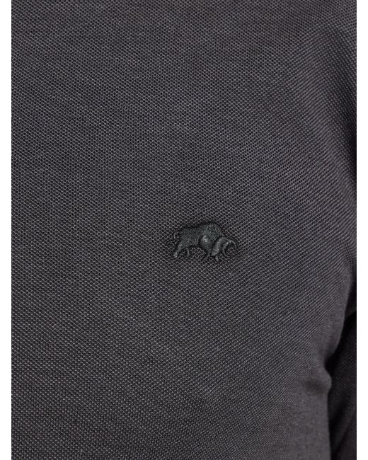 Raging Bull Black Short Sleeve Two Tone Zip Pique Polo Shirt for men