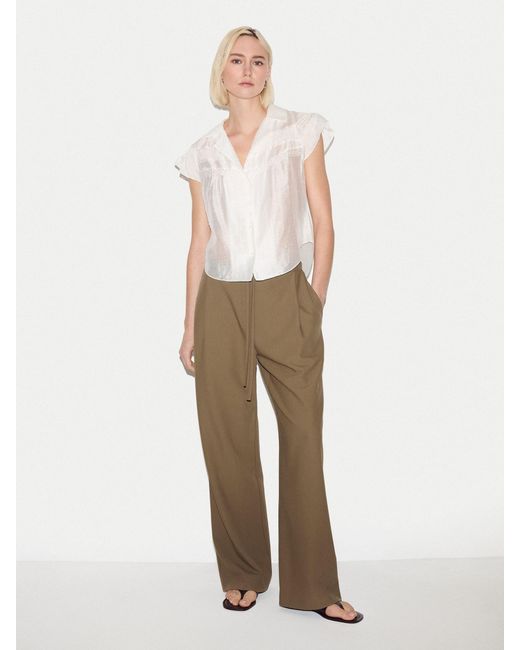 Jigsaw White Smocking Blouse
