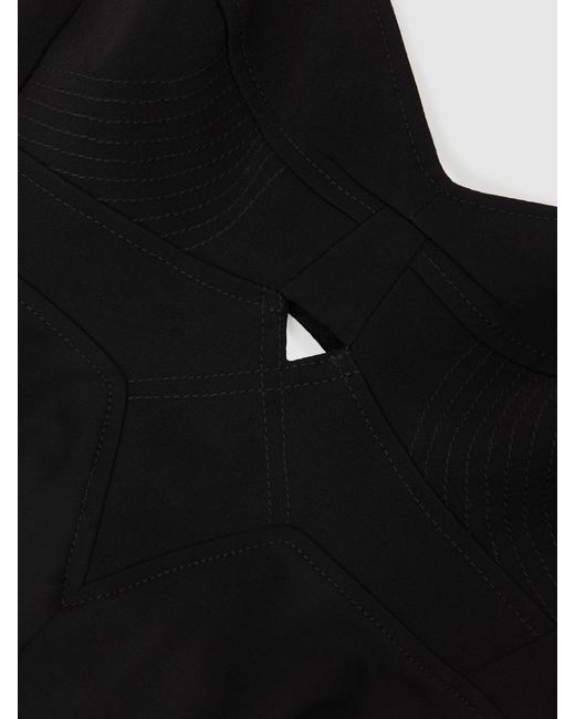 Reiss Black Royal Ballet Bustier Midi Dress