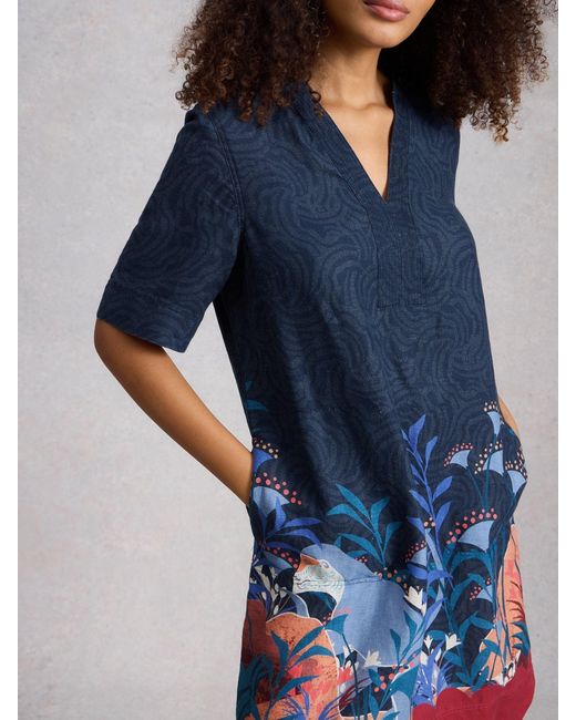 White Stuff June Linen Dress in Blue | Lyst
