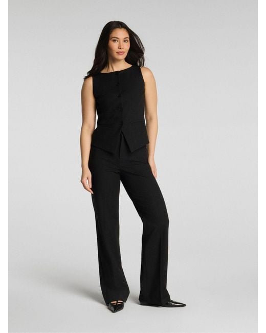 Spanx Black Wellsuited Tailored Button-Down Vest