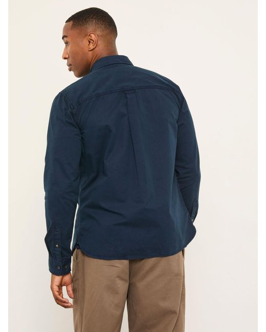 FatFace Blue Fatface Marlow Long Sleeve Plain Shirt for men