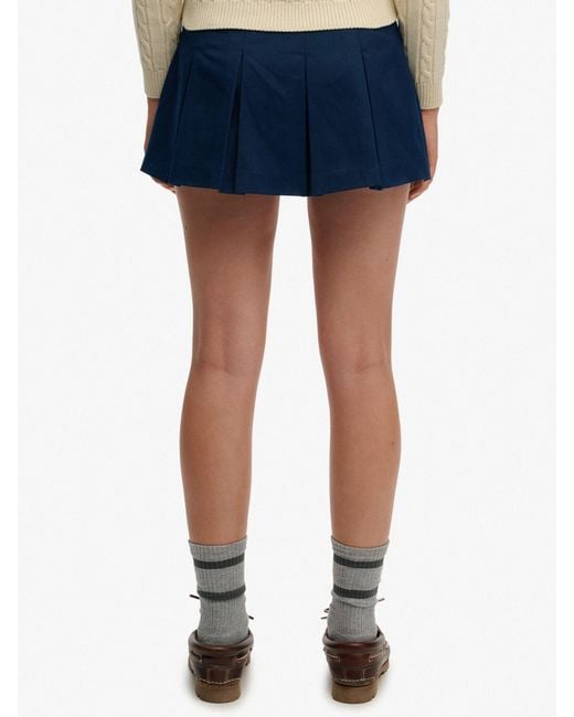 Superdry Blue Mini Pleated Skort