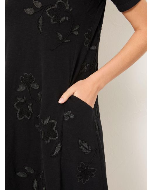FatFace Black Fatface Simone Embroidered Jersey Mini Dress