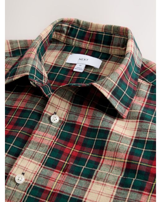 Next Multicolor Check Soft Touch Long Sleeve Shirt for men