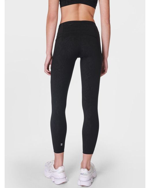 Sweaty Betty Blue Full Length Power Embossed Workout Leggings