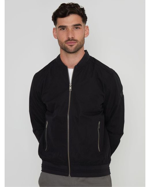 Threadbare Black Showerproof Classic Bomber Jacket for men