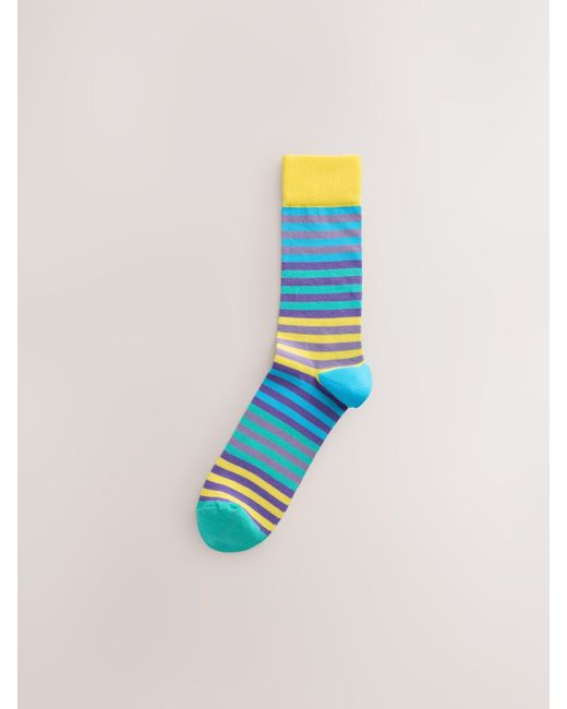 Next Blue Pattern Socks 8 Pack for men