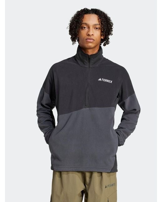 Adidas Originals Blue Adidas Terrex Multi Climawarm Anorak Fleece for men