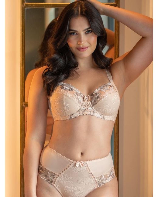 Pour Moi Brown Sofia Stützender Bh Mit Seitlicher Stickerei