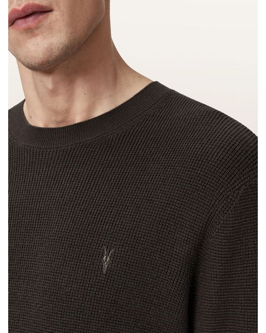 AllSaints Black Allsaints Aspen Crew Jumper for men
