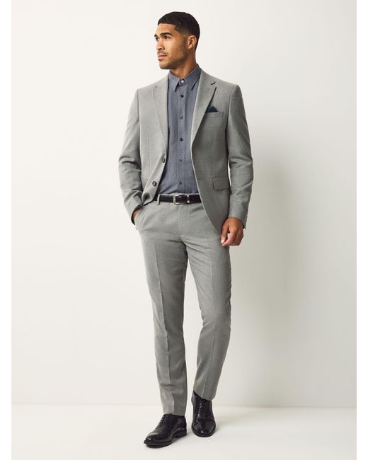 Next Blue Cotton Rich Trimmed Textured Shirt for men