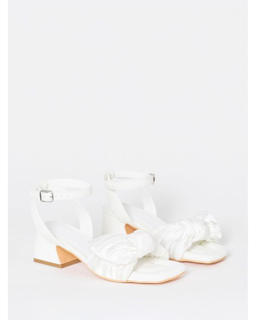 Simply Be Natural Wide Fit Side Bow Low Block Heels