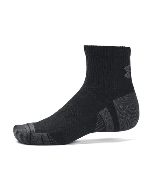 Under Armour Gray Quarter Performance Tech Crew Socks 3 Pack for men