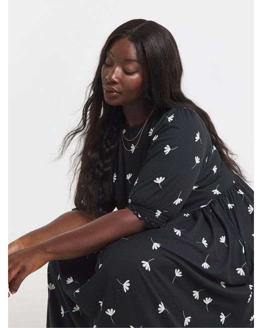 Simply Be Blue Supersoft Tiered Midi Dress