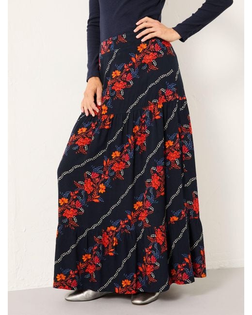 FatFace Blue Fatface Anika Midi Skirt