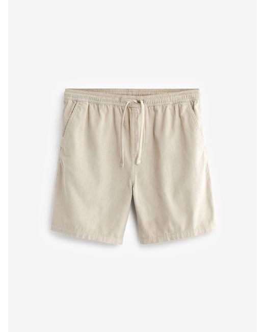 Next Natural Corduroy Elasticated Waist Shorts for men