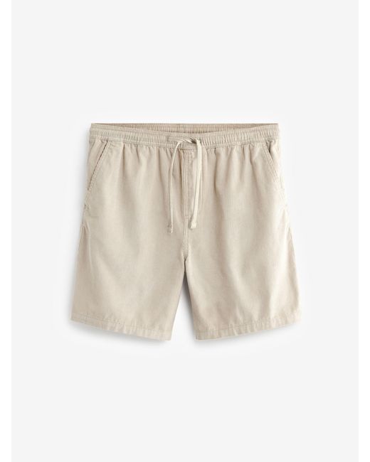 Next Natural Corduroy Elasticated Waist Shorts for men