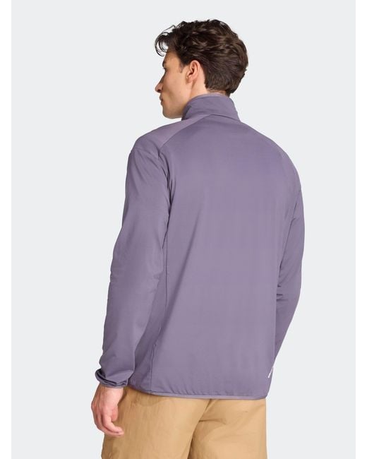 Adidas Originals Purple Adidas Terrex Multi Climawarm Half-Zip Tech Fleece Jacket for men