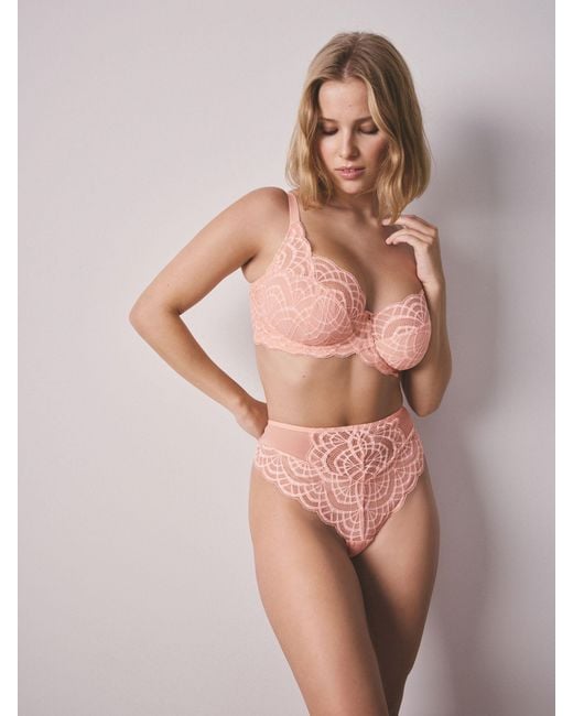 Next Pink High Rise High Leg Lace Knickers 2 Pack