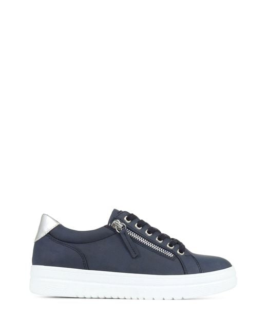 Pavers Blue Chunky Platform Trainers