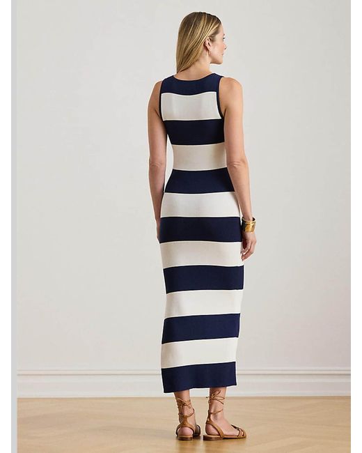 Ralph Lauren Blue Faraz Stripe Knit Dress