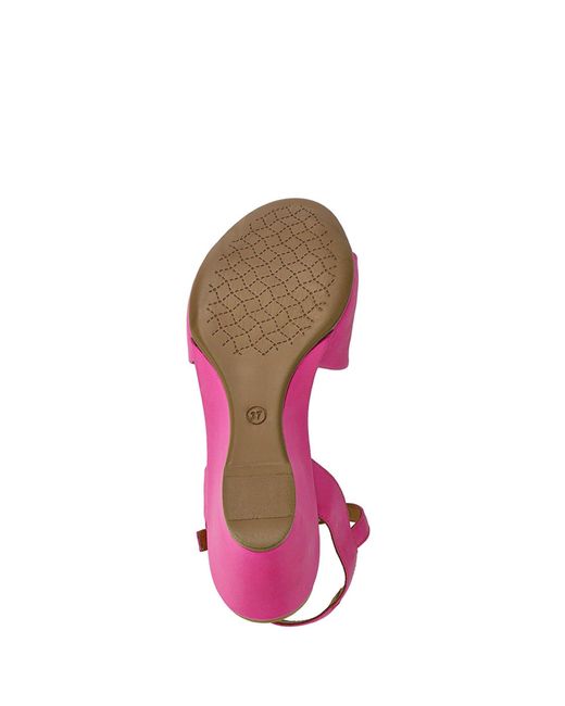 Pavers Pink Adjustable Buckle Wedges