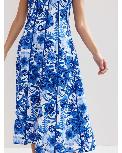 Phase Eight Blue Goldie Printed Dress