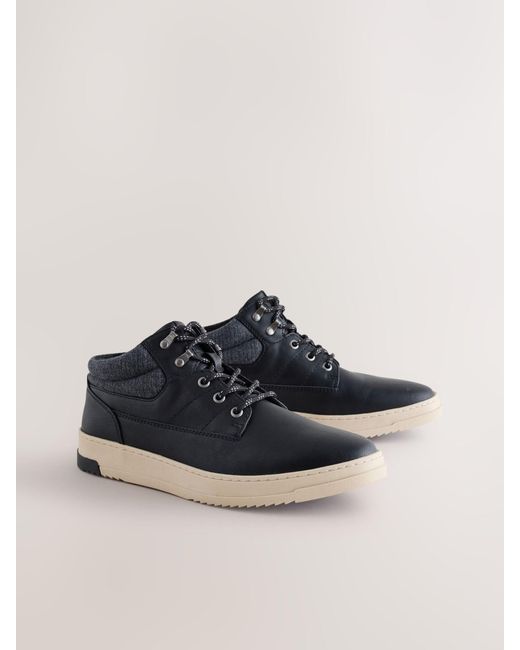 Next Blue Knitted Collar Ankle Boots for men