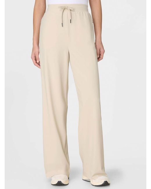 Sweaty Betty Natural 32 Inch Inside Seam Explorer Side Stripe Wide Leg 32 Trousers
