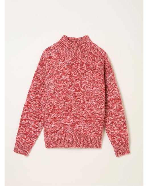 FatFace Red Fatface Casey Twist Knitted High Neck Jumper