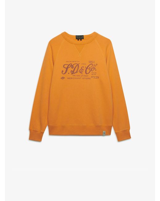 Superdry Orange Micro Logo Crew Jumper for men