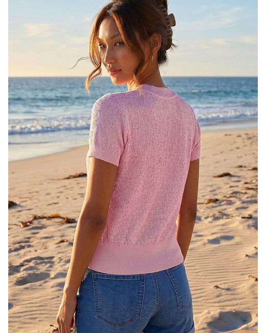 Roman Blue Sequin Knit Top