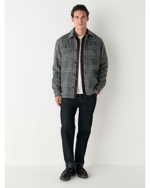 Next Gray Check Shacket for men