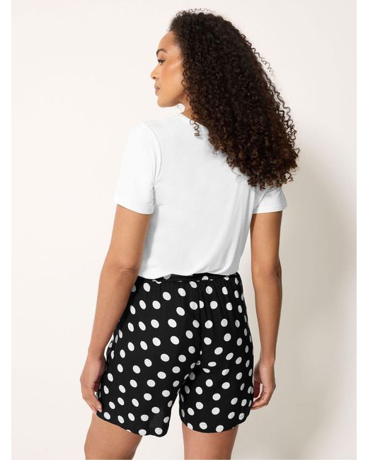 M Com White Printed Shorts