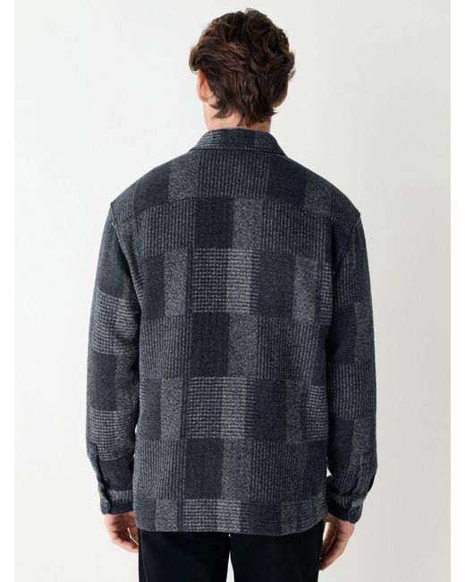Next Black Patchwork Style Check Shacket for men