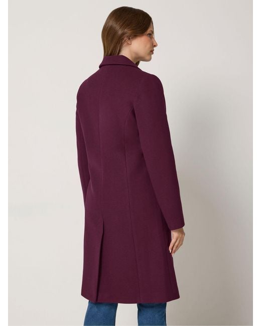 M Com Purple Button Tailored Coat