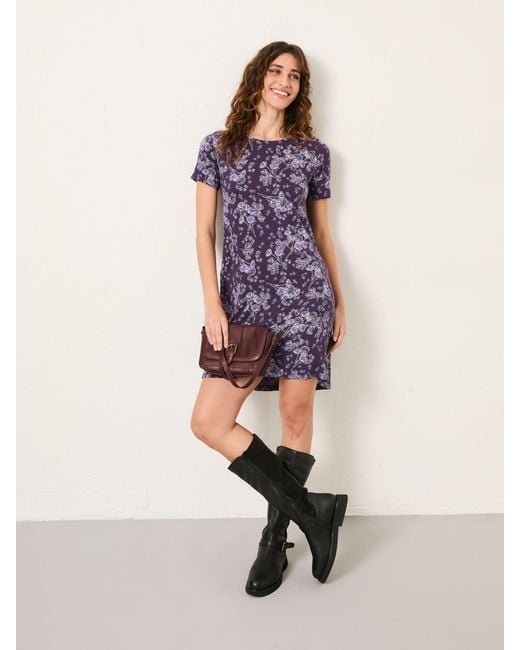 FatFace Purple Fatface Simone Jersey Mini Dress