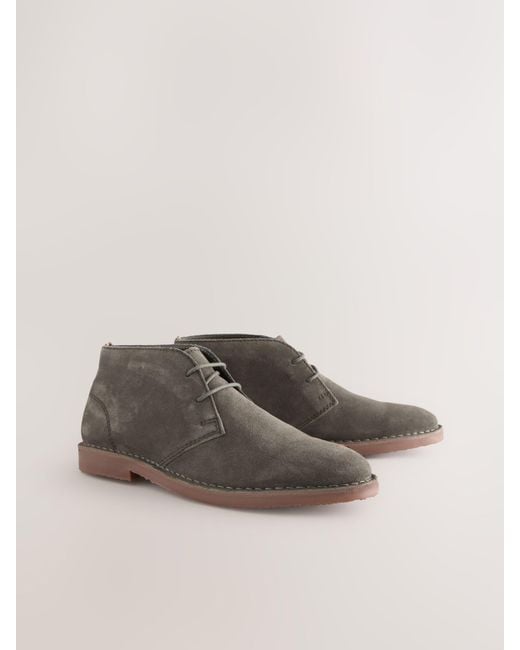 Next Gray Suede Desert Boots for men