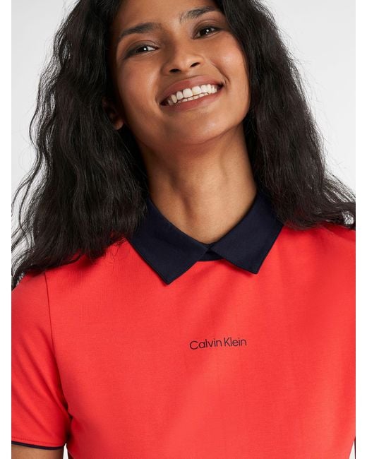 Calvin Klein Red Brooke Short Sleeve Polo